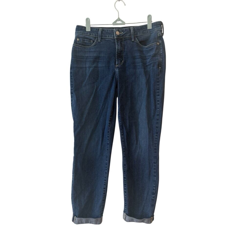 NYDJ Women's Size 8 Alina Convertible Ankle Jeans Rolled Hem Blue Wash